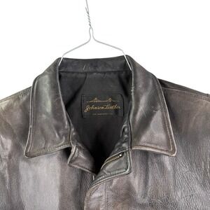 Johnson Bomber Leather Jacket Mens Medium Brown San Francisco USA Vintage